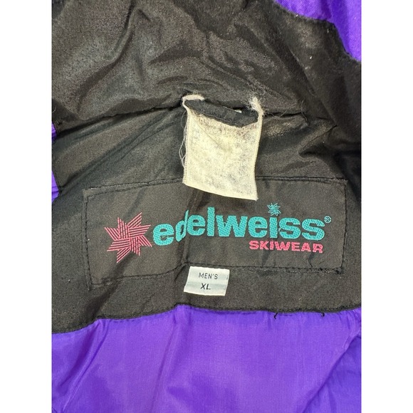 VTG Edelweiss Ski Wear Mens Jacket XL Full Zip Colorblock Multicolor Retro - Picture 13 of 13